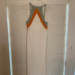 High neck crochet dress